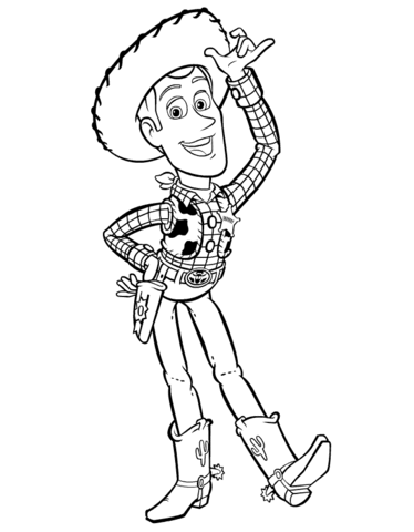 Sheriff Woddy Says Hi  Coloring Page